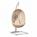 Rattan Hanging Chair with Cushions for Indoor and Outdoor Use – Steel Frame – 120 x 85 x 100cm