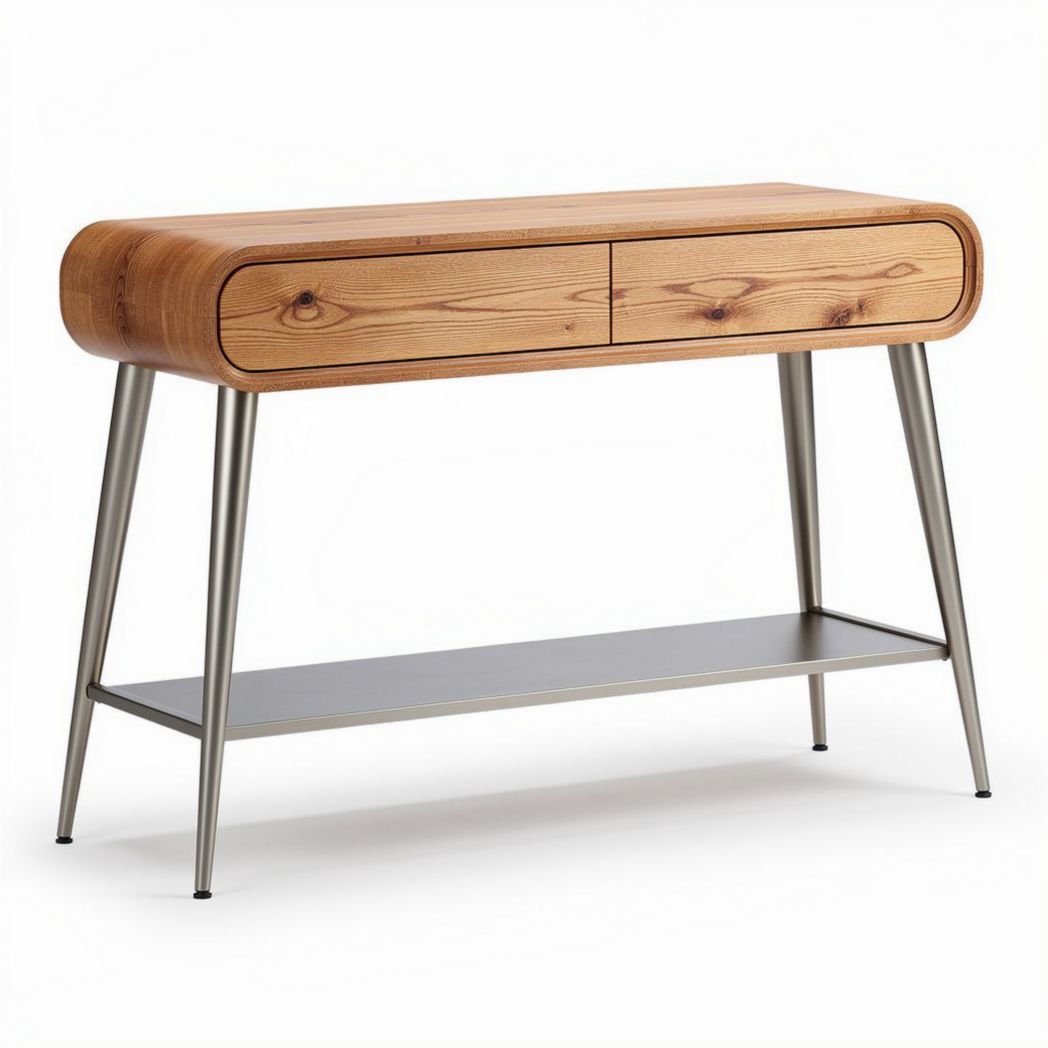 Wood and Metal Console Table for Living Room Use – 80 x 30 x 75cm