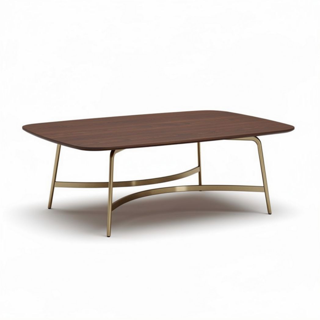 Wooden Coffee Table for Living Room Use with Metal Legs 160 x 80 x 45cm