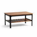 Solid Wood Coffee Table for Living Room Use with Metal Frame 100 x 60 x 45cm