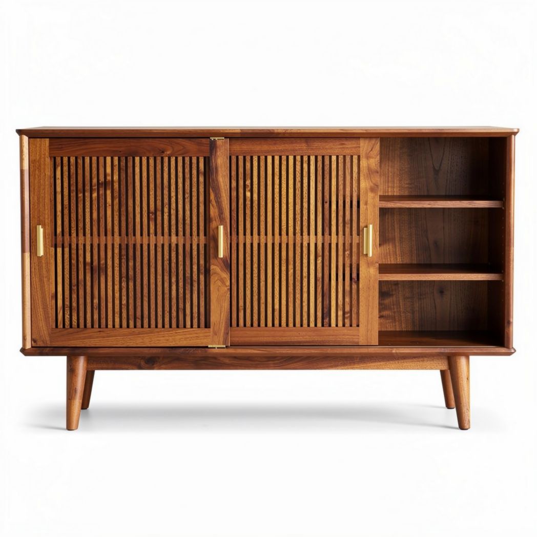 Solid Wood Sideboard Storage Unit – Indoor Use – Natural Wood Finish – 100 x 40 x 80cm
