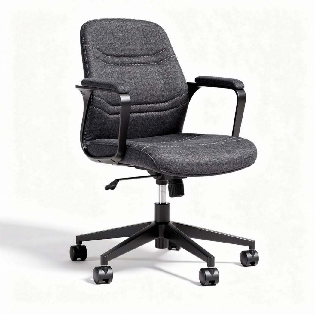 Fabric Office Chair with Adjustable Height and Rolling Base – 60 x 60 x 90cm