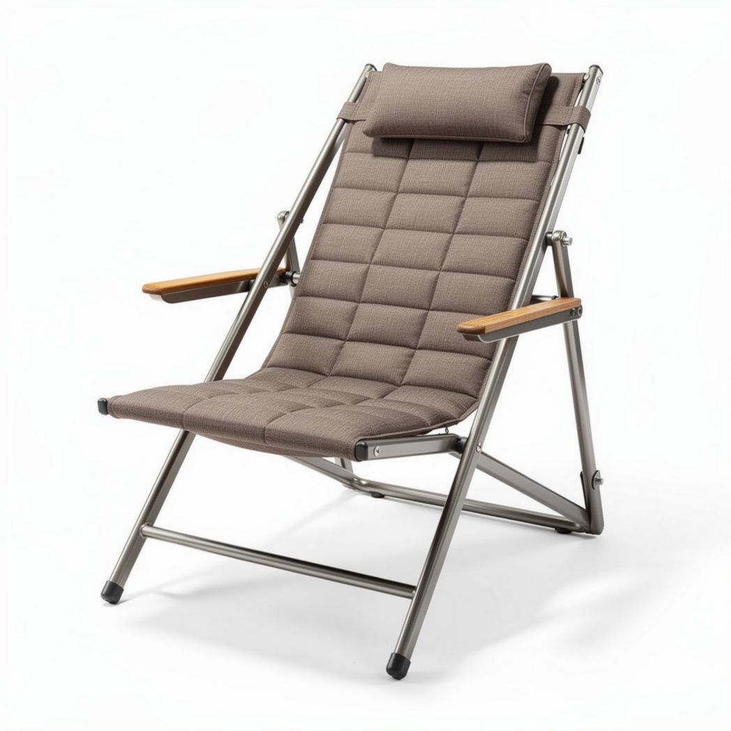 Folding Lounge Chair for Outdoor Relaxation – Steel and Fabric – 90 x 60 x 100cm
