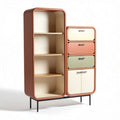 Modern Storage Cabinet with Shelves and Drawers for Organizing – Metal and Wood Construction – 90 x 45 x 150cm